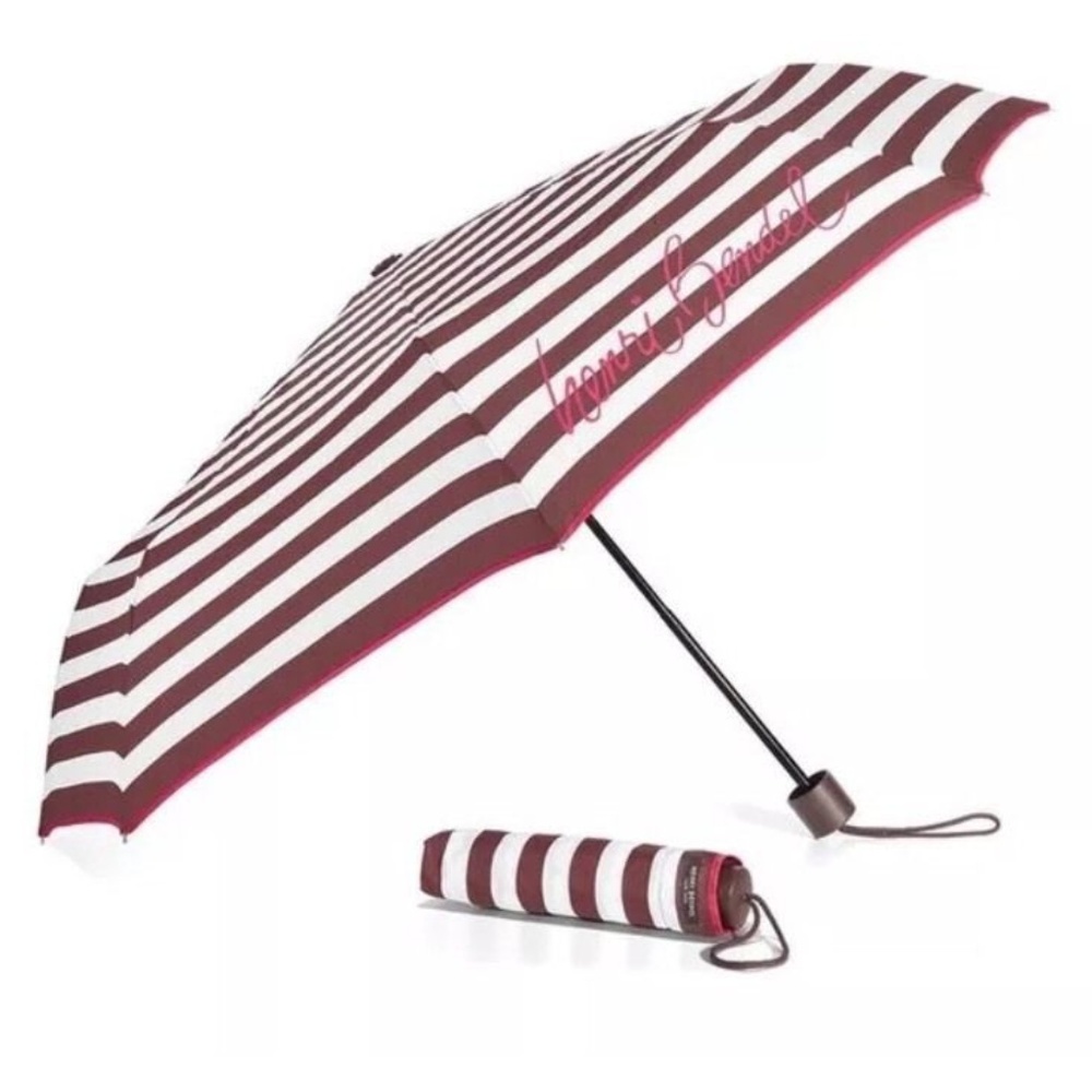 NEW Henri Bendel Stripe Travel Umbrella NWT